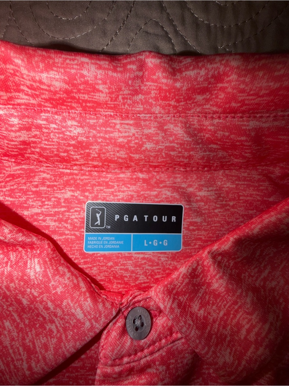 PGA TOUR Heather Coral Red Men's Polo